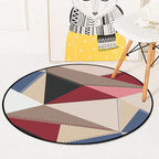 Colorful Geometric Pattern Carpet Multicolor Modernist Carpet Polyester Washable Pet-Friendly Non-Slip Carpet for the Study