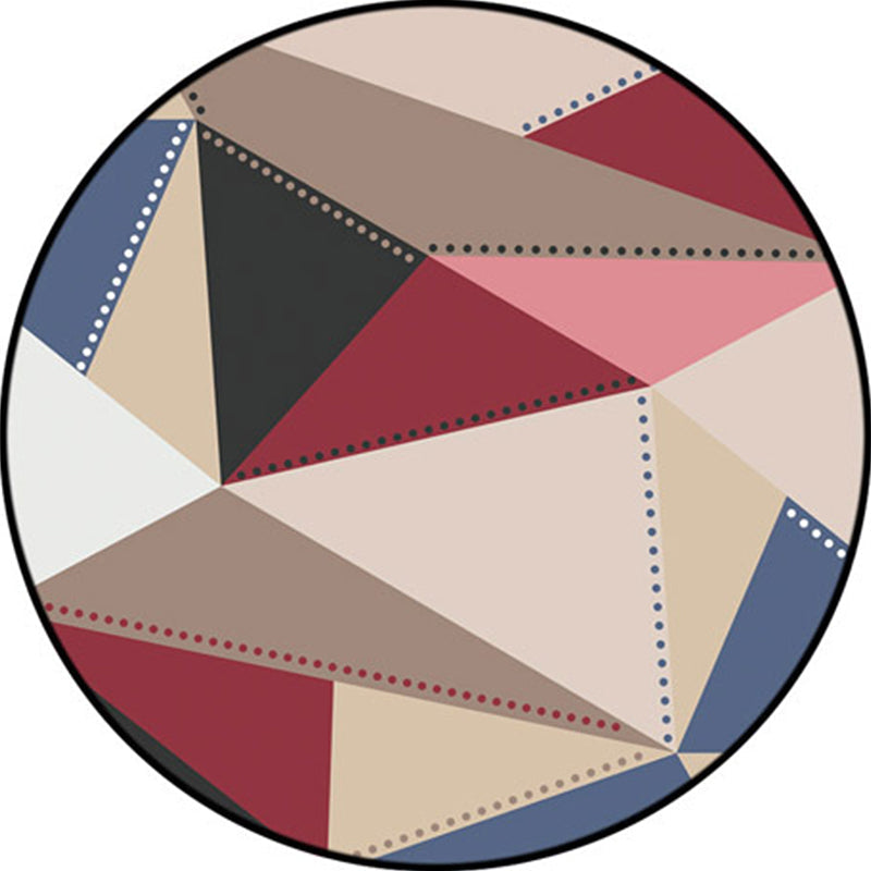 Colorful Geometric Pattern Carpet Multicolor Modernist Carpet Polyester Washable Pet-Friendly Non-Slip Carpet for the Study