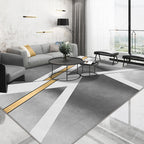Stylish geometric pattern carpet gray casual rug polyester pet-friendly washable rug for the living room