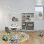 Unusual watercolor pattern rug Multicolored modernist rug Polyester washable pet-friendly non-slip rug for the bedroom