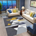 Casual geometric patterned rug with stripes Multicolored Nordic rug Polyester Pet-friendly Non-slip backing Washable rug for the living room