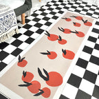Modern fruit pattern carpet orange polyester carpet washable pet-friendly non-slip rug for the kitchen