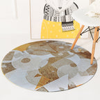 Contemporary geometric patterned rug Yellow and Black Polyester rug Washable Pet-friendly non-slip rug for the living room