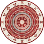 Moroccan tribal circles pattern rug multicolor boho rug polyester pet-friendly non-slip backing washable area rug for the living room