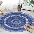 Moroccan tribal circles pattern rug multicolor boho rug polyester pet-friendly non-slip backing washable area rug for the living room