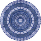 Moroccan tribal circles pattern rug multicolor boho rug polyester pet-friendly non-slip backing washable area rug for the living room