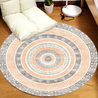 Moroccan tribal circles pattern rug multicolor boho rug polyester pet-friendly non-slip backing washable area rug for the living room