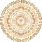 Moroccan tribal circles pattern rug multicolor boho rug polyester pet-friendly non-slip backing washable area rug for the living room
