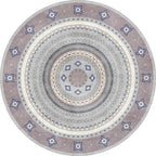 Moroccan tribal circles pattern rug multicolor boho rug polyester pet-friendly non-slip backing washable area rug for the living room