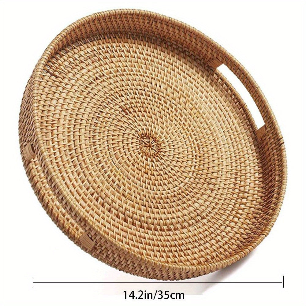 RattanServe - Elegant Handmade Tray of Natural Rattan