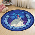 Kids Cartoon Princess Pattern Rug Multicolor Polyester Rug Washable Pet-Friendly Non-Slip Rug for the Kids' Room