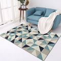 Stylish geometric rug multicolor contemporary rug polyester pet-friendly non-slip backing washable rug for the living room