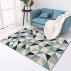 Stylish geometric rug multicolor contemporary rug polyester pet-friendly non-slip backing washable rug for the living room