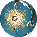 Contemporary radial patterned rug Blue Synthetic rug Washable Pet-friendly non-slip rug for the living room