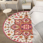 Moroccan tribal floral pattern rug multicolored polyester rug machine washable pet friendly non-slip doormat for the living room