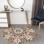 Moroccan tribal floral pattern rug multicolored polyester rug machine washable pet friendly non-slip doormat for the living room