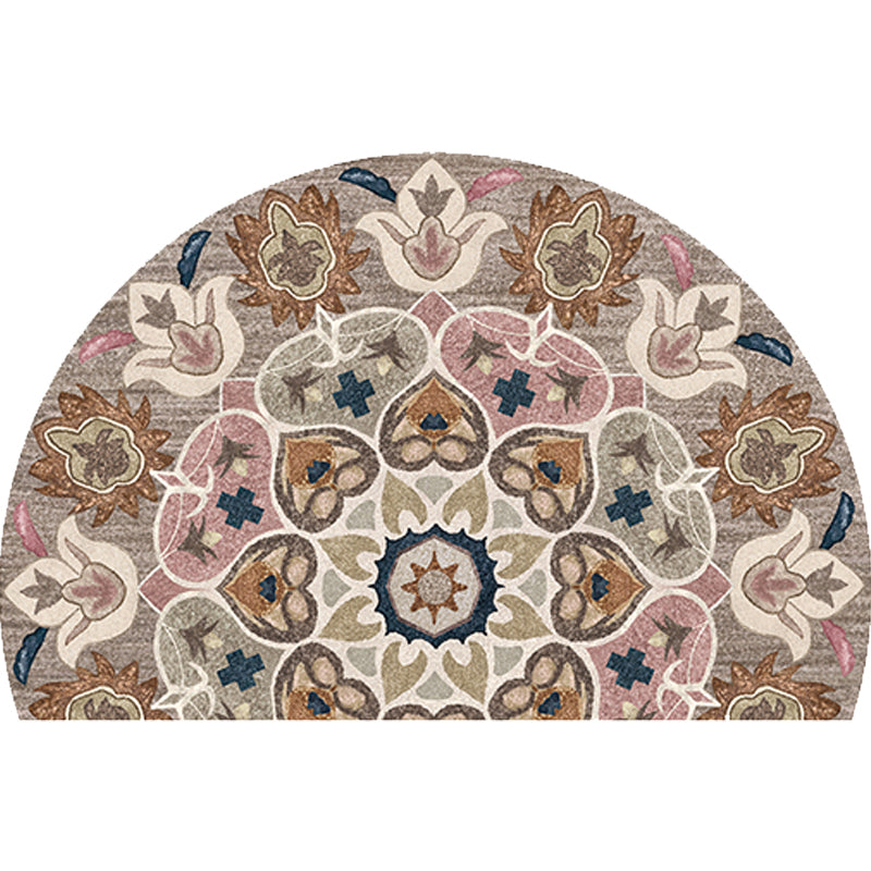 Moroccan tribal floral pattern rug multicolored polyester rug machine washable pet friendly non-slip doormat for the living room