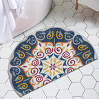 Moroccan tribal floral pattern rug multicolored polyester rug machine washable pet friendly non-slip doormat for the living room