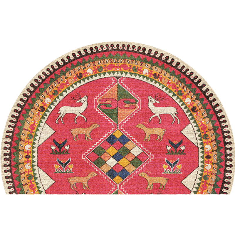 Moroccan tribal floral pattern rug multicolored polyester rug machine washable pet friendly non-slip doormat for the living room