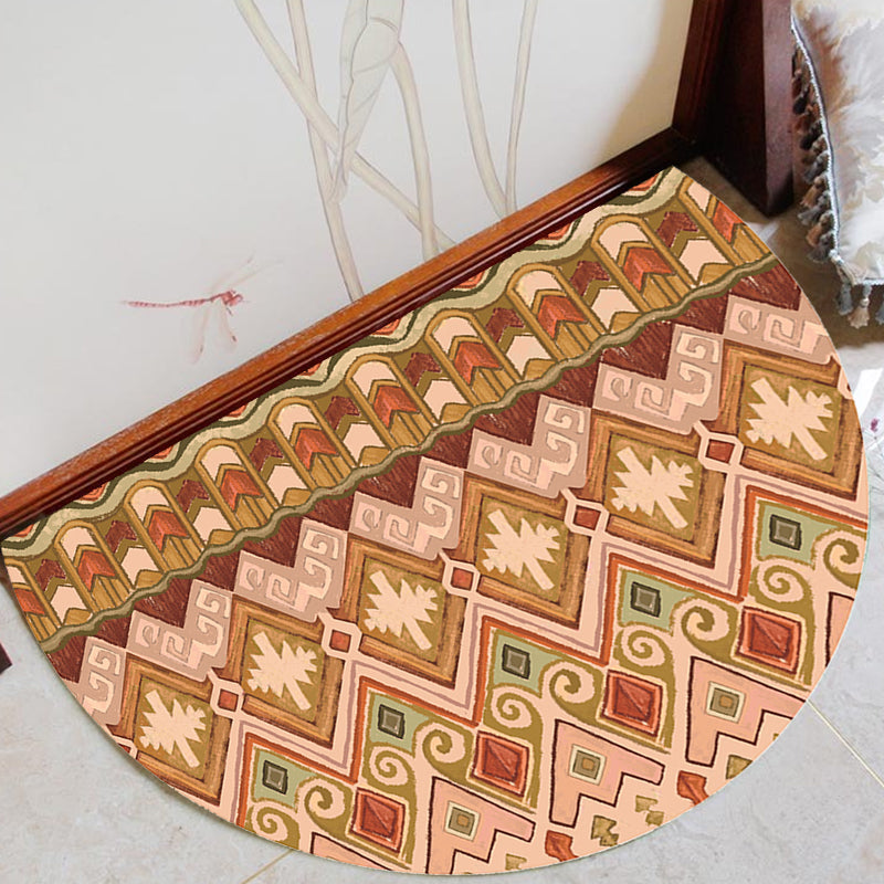 Moroccan tribal floral pattern rug multicolored polyester rug machine washable pet friendly non-slip doormat for the living room