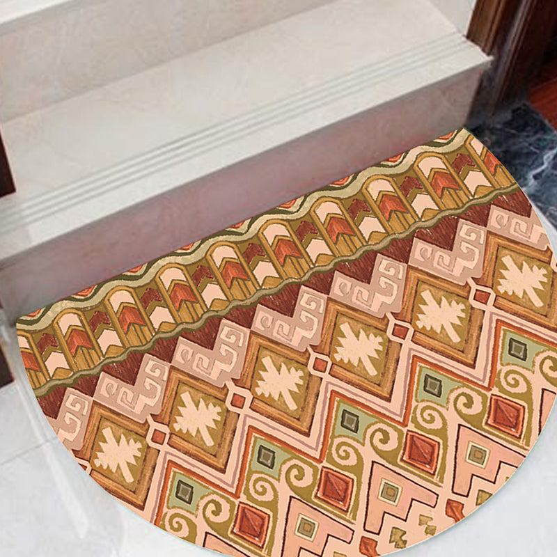 Moroccan tribal floral pattern rug multicolored polyester rug machine washable pet friendly non-slip doormat for the living room
