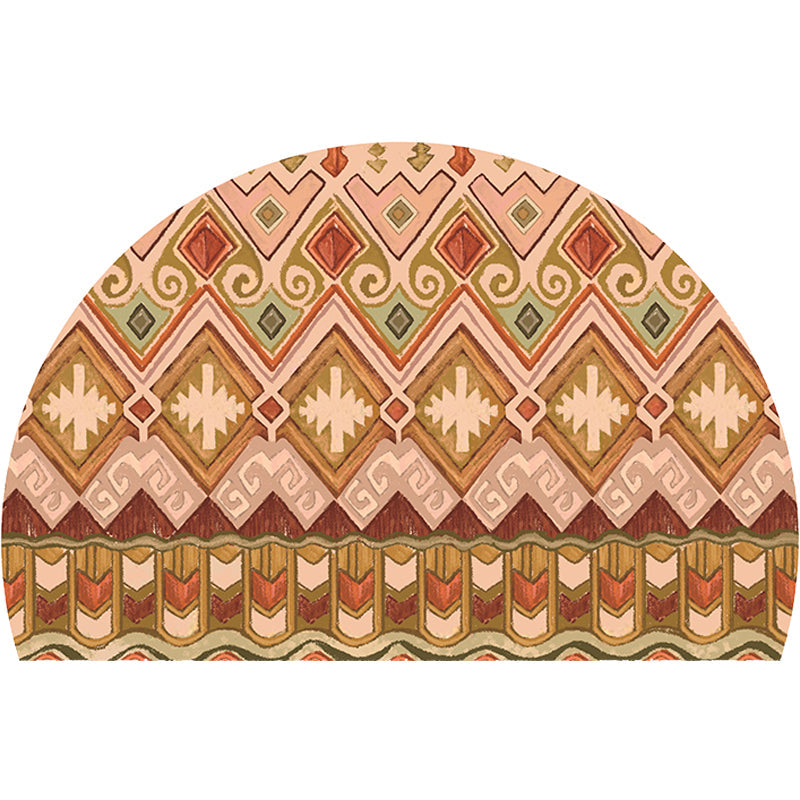 Moroccan tribal floral pattern rug multicolored polyester rug machine washable pet friendly non-slip doormat for the living room