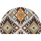 Moroccan tribal floral pattern rug multicolored polyester rug machine washable pet friendly non-slip doormat for the living room