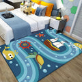 Beautiful whale pattern rug blue children's rug polyester pet-friendly washable area rug for the nursery