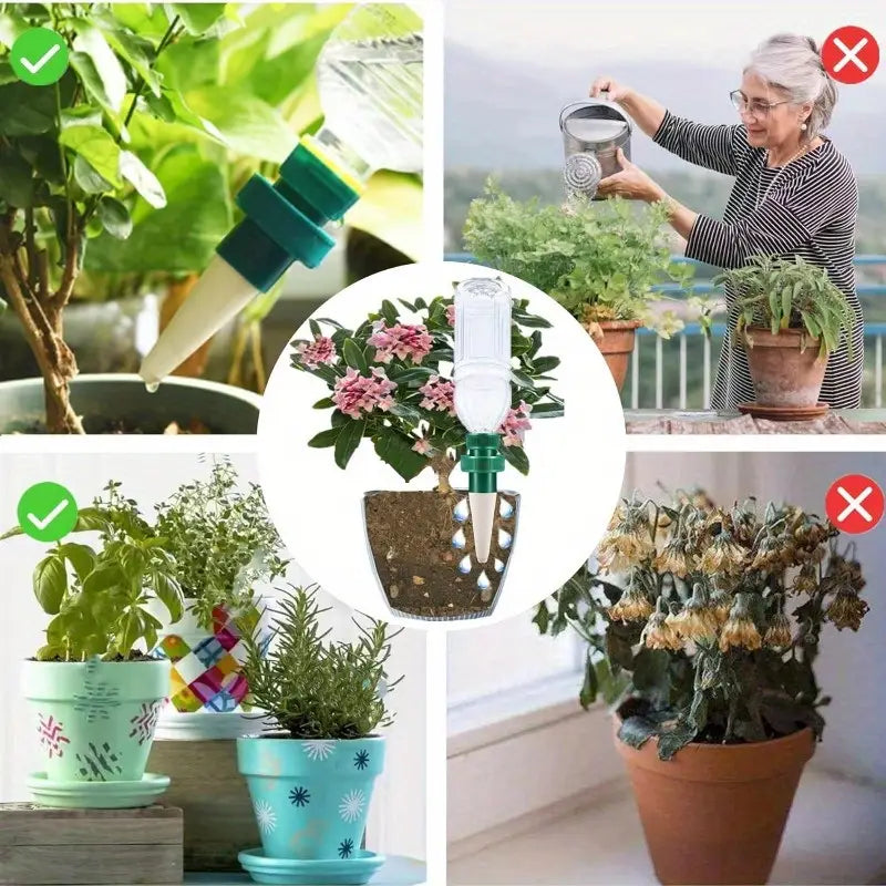 Self-watering spikes for plants – Automatic drip tips for bottles