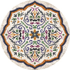 Unique Flower Pattern Rug Colorful Moroccan Rug Polyester Pet Friendly Non-Slip Back Washable Rug for the Living Room
