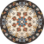 Unique Flower Pattern Rug Colorful Moroccan Rug Polyester Pet Friendly Non-Slip Back Washable Rug for the Living Room