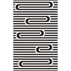 Modern Striped Pattern Carpet Black and White Polyester Carpet Washable Pet Friendly Non-Slip Area Rug for Living Room