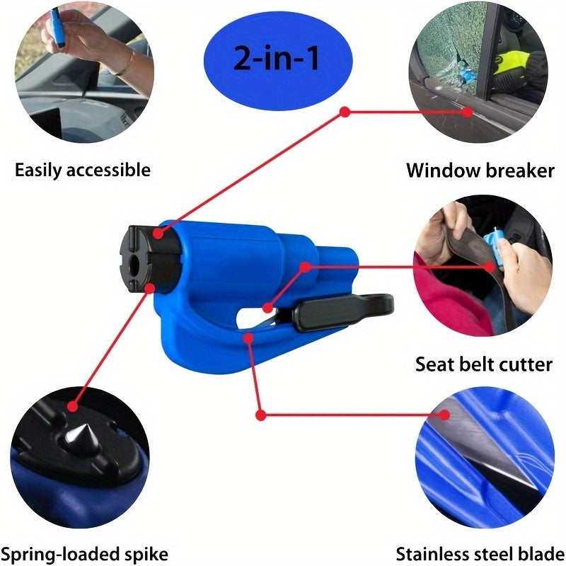 Compact Emergency Safety Hammer with Ergonomic Handle – Window Breaker for Quick Escape in the Car, Available in Multiple Colors