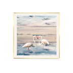 Lake and Flamingo Painting Tropical Style Canvas Wall Print, Multiple Sizes
