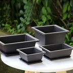 Rectangular Flower Planter with Saucer for Balcony