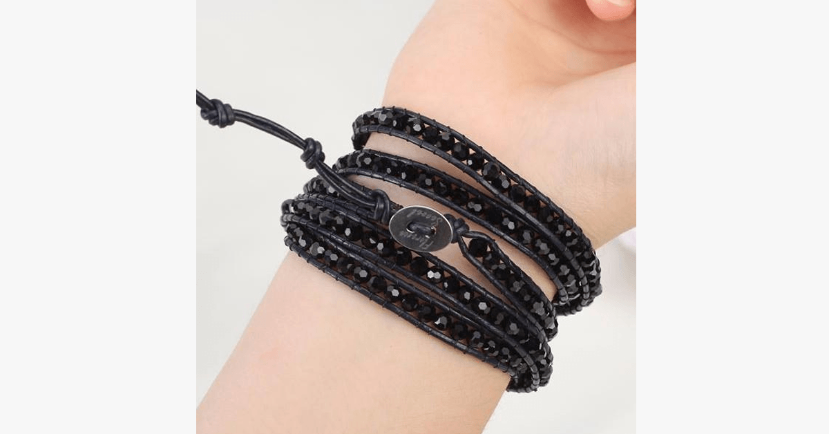 Midnight crystal beads