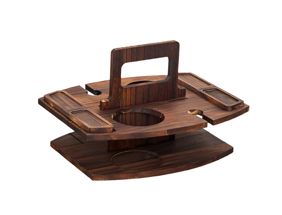 Portable Wooden Picnic Table with Spacious Serving Area 36x31x26cm