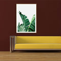 Green Banana Leaf Canvas Art Textured Tropical Bedroom Wall Decor, Different Size