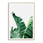 Green Banana Leaf Canvas Art Textured Tropical Bedroom Wall Decor, Different Size