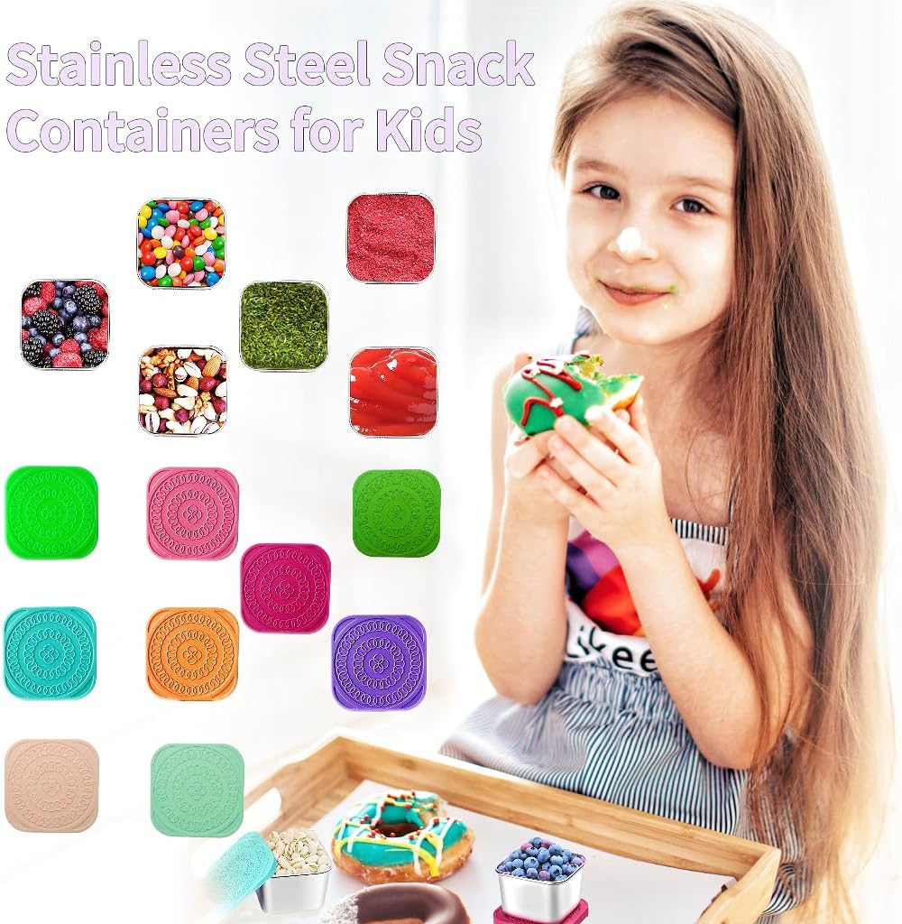 175ml Stainless Steel Snack Boxes for Kids - 6-Pack