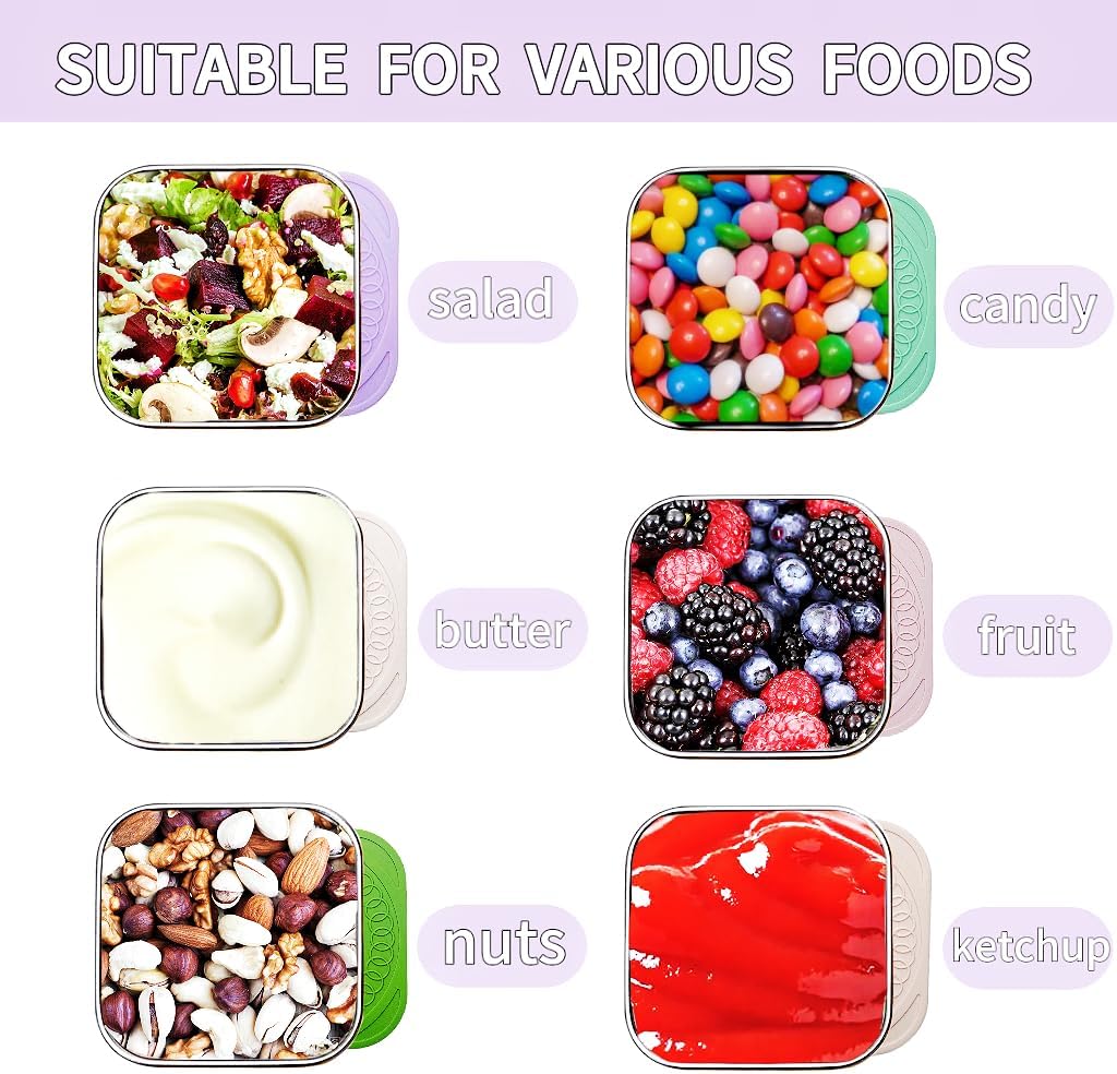 175ml Stainless Steel Snack Boxes for Kids - 6-Pack