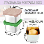 175ml Stainless Steel Snack Boxes for Kids - 6-Pack