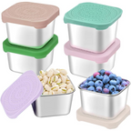 175ml Stainless Steel Snack Boxes for Kids - 6-Pack