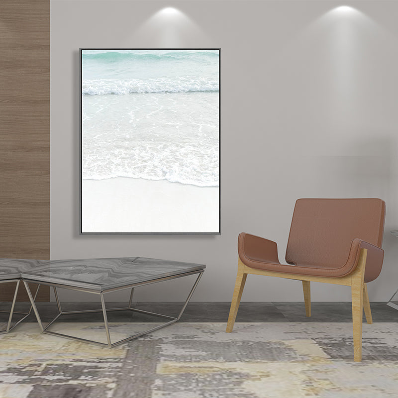Beige Sea-water Wall Decoration Tropical Style Texture Canvas Print for Dining Room
