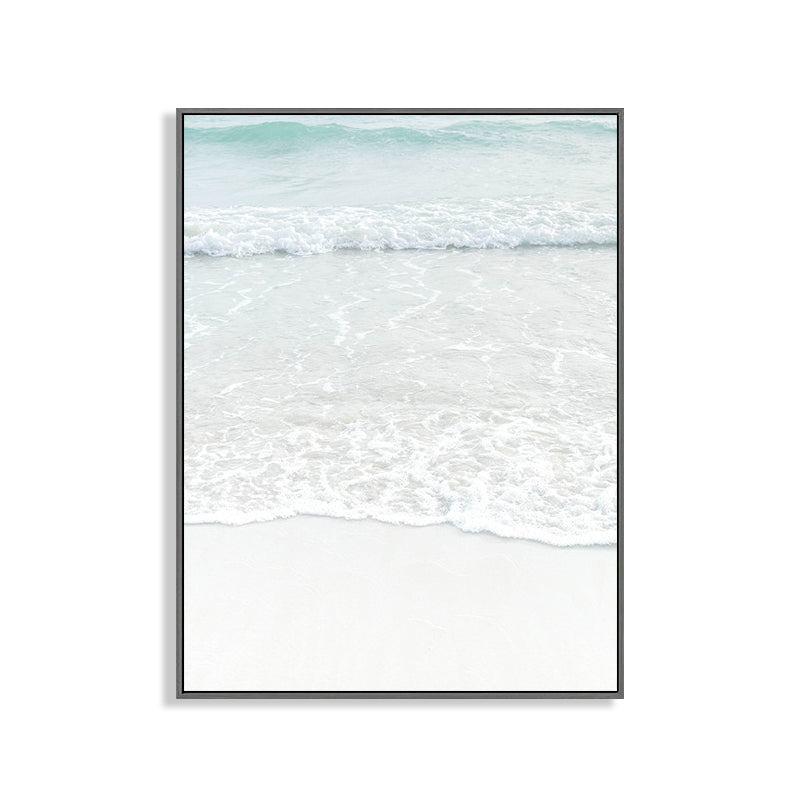 Beige Sea-water Wall Decoration Tropical Style Texture Canvas Print for Dining Room