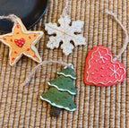 Retro Christmas Resin Small Snowflake & Pentagram Pendant