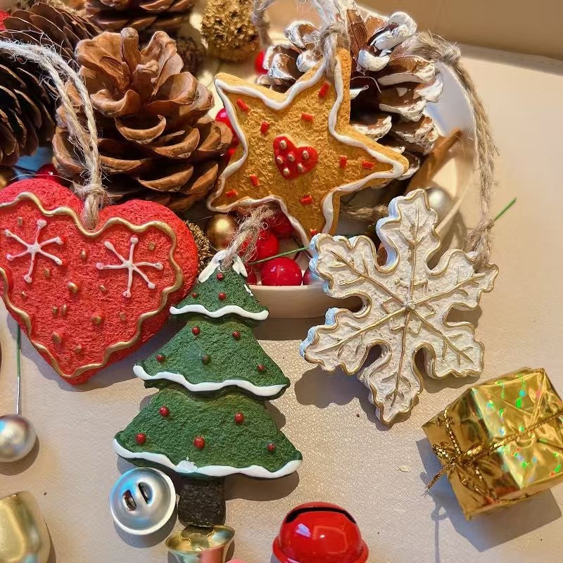 Retro Christmas Resin Small Snowflake & Pentagram Pendant