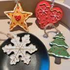 Retro Christmas Resin Small Snowflake & Pentagram Pendant