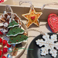 Retro Christmas Resin Small Snowflake & Pentagram Pendant