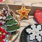 Retro Christmas Resin Small Snowflake & Pentagram Pendant
